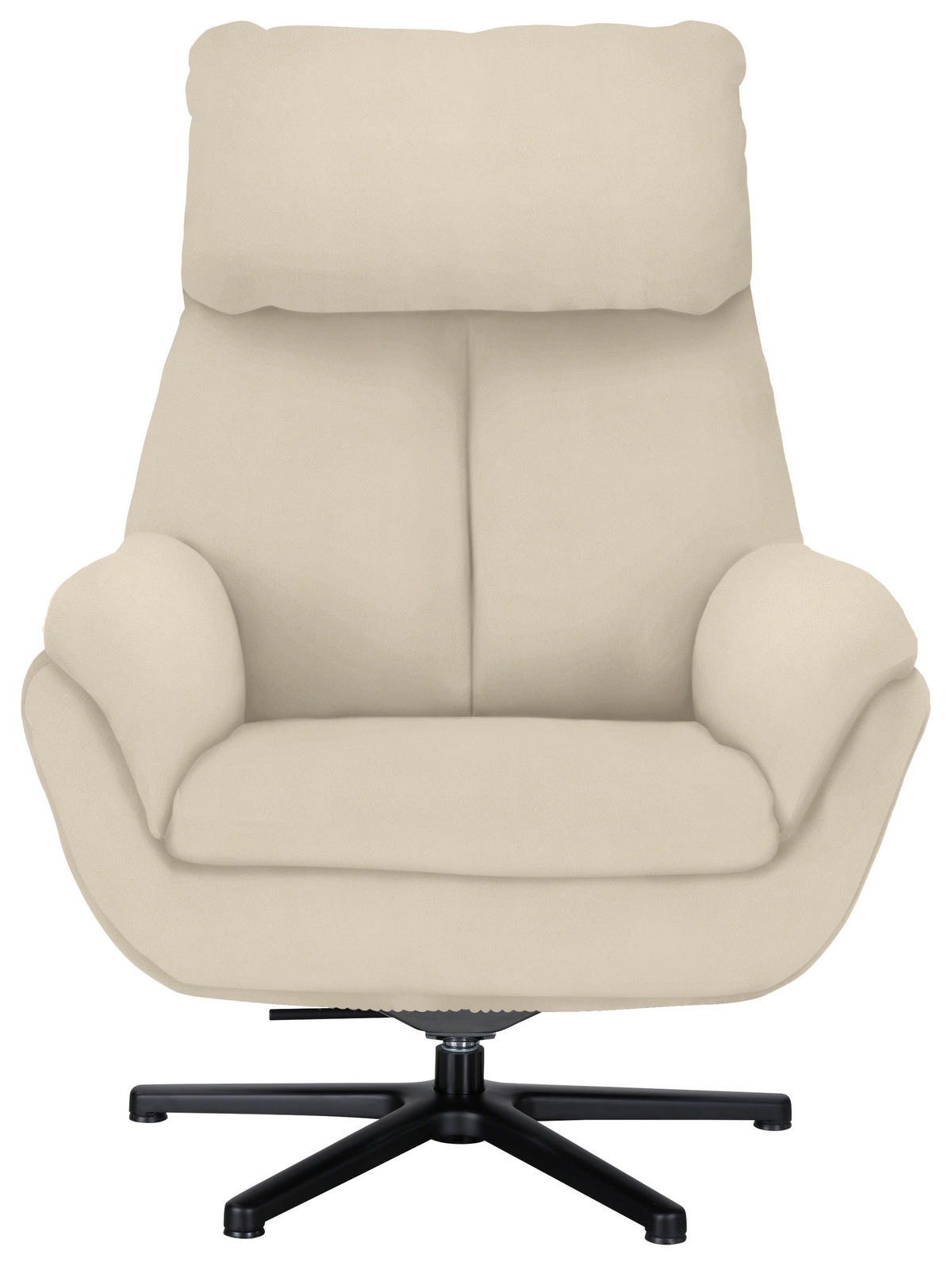 RELAXSESSEL in Textil Creme, Naturfarben  - Creme/Schwarz, Design, Textil/Metall (79/108/89cm) - Beldomo Style