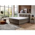 BOXSPRINGBETT 160/200 cm  in Taupe  - Taupe/Schwarz, KONVENTIONELL, Kunststoff/Textil (160/200cm) - Carryhome