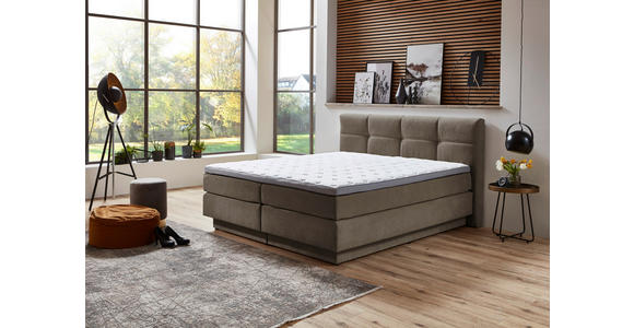 BOXSPRINGBETT 160/200 cm  in Taupe  - Taupe/Schwarz, KONVENTIONELL, Kunststoff/Textil (160/200cm) - Carryhome
