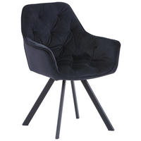 NASLANJAČ, kovina, tekstil črna  - črna, Design, kovina/tekstil (62/86/62cm) - Hom`in