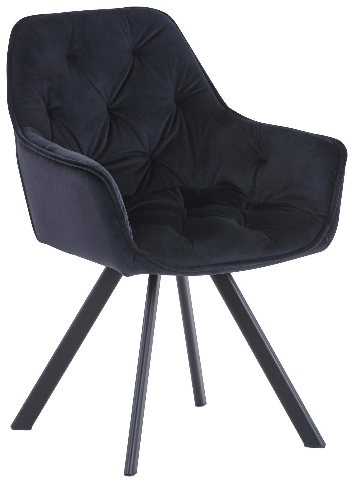 NASLANJAČ, kovina, tekstil črna  - črna, Design, kovina/tekstil (62/86/62cm) - Hom`in