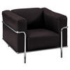 SESSEL in Echtleder Dunkelbraun  - Chromfarben/Dunkelbraun, Design, Leder/Metall (91/67/96cm) - Johann Jakob