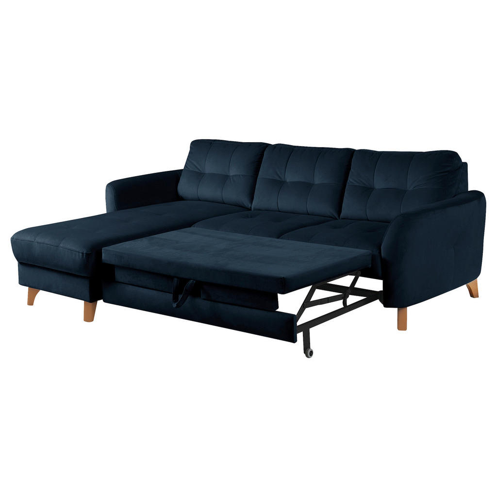 Thumbnail - Livetastic Ecksofa, Dunkelblau, Textil, Buche, 3-Sitzer, Ottomane links, L-Form, 238x168 cm, Made in EU, seitenverkehrt ...