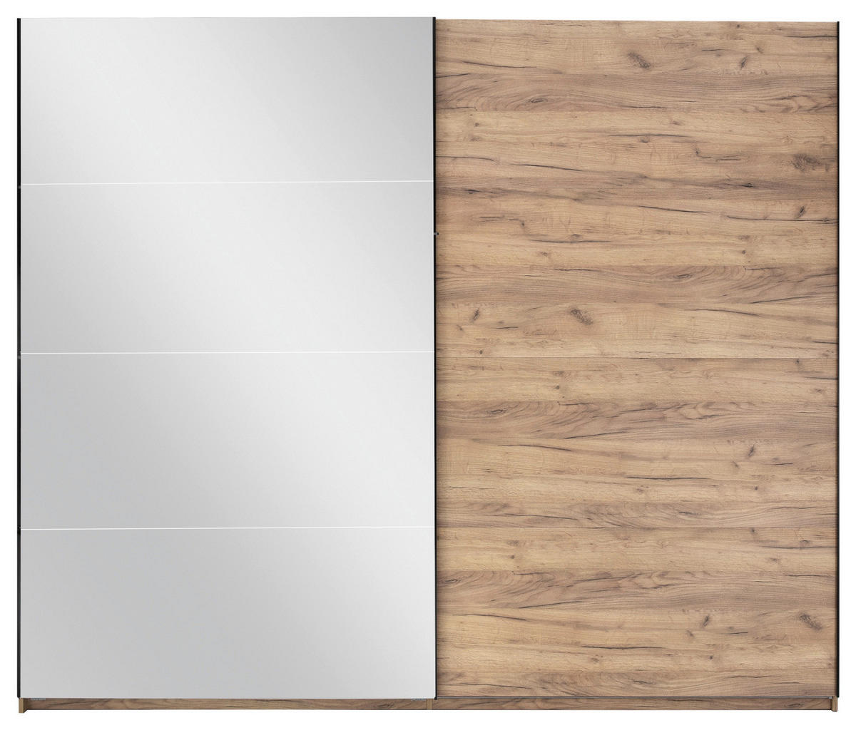 SCHIEBETÜRENSCHRANK 250/210/62 cm 2-türig Eichefarben  - Eichefarben/Schwarz, MODERN, Holzwerkstoff/Metall (250/210/62cm) - MID.YOU