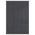 DREHTÜRENSCHRANK 151/235/60 cm,  in Graphitfarben, 3-türig  - Graphitfarben, Basics, Glas/Holzwerkstoff (151/235/60cm) - Novel