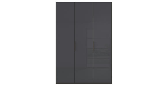 DREHTÜRENSCHRANK 151/235/60 cm,  in Graphitfarben, 3-türig  - Graphitfarben, Basics, Glas/Holzwerkstoff (151/235/60cm) - Novel