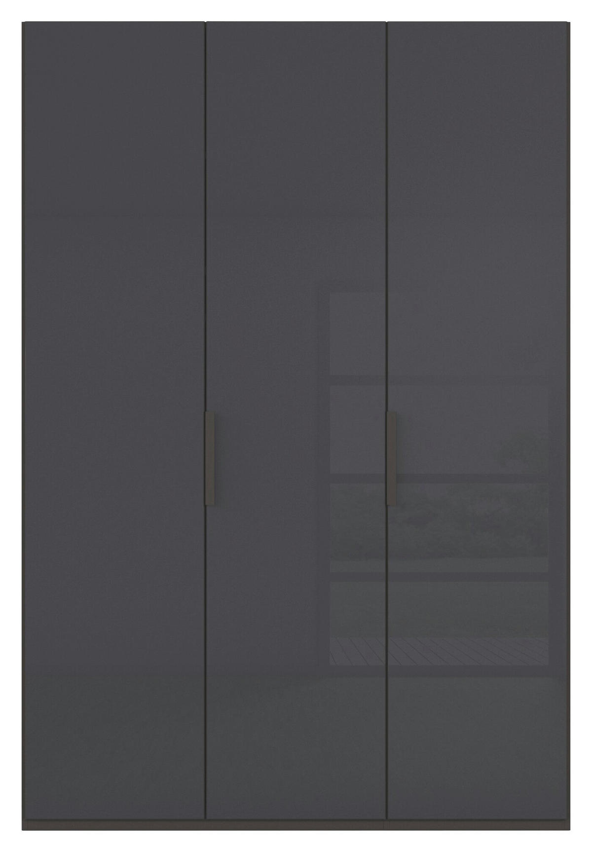 DREHTÜRENSCHRANK 151/235/60 cm,  in Graphitfarben, 3-türig  - Graphitfarben, Basics, Glas/Holzwerkstoff (151/235/60cm) - Novel