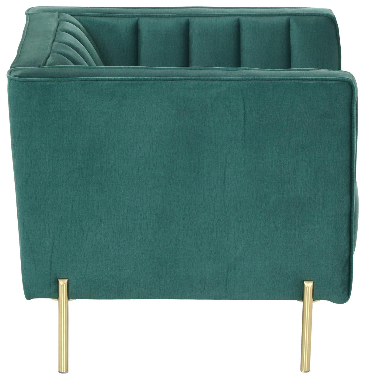 SESSEL in Samt Grün  - Goldfarben/Grün, Design, Textil/Metall (101/75/85cm) - Livetastic