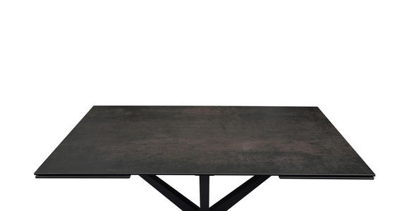 ESSTISCH in Metall, Glas, Keramik 180-280/95/76 cm - Schwarz/Bronzefarben, Design, Glas/Keramik (180-280/95/76cm) - Novel