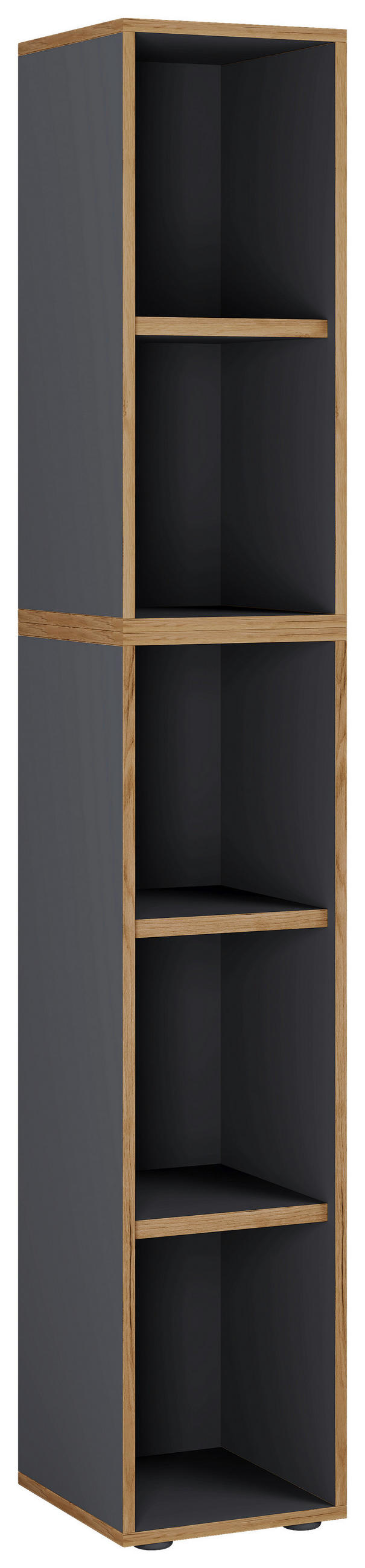 AKTENREGAL Anthrazit, Honigeiche  - Honigeiche/Anthrazit, Design, Holzwerkstoff/Kunststoff (30/183/33cm) - MID.YOU