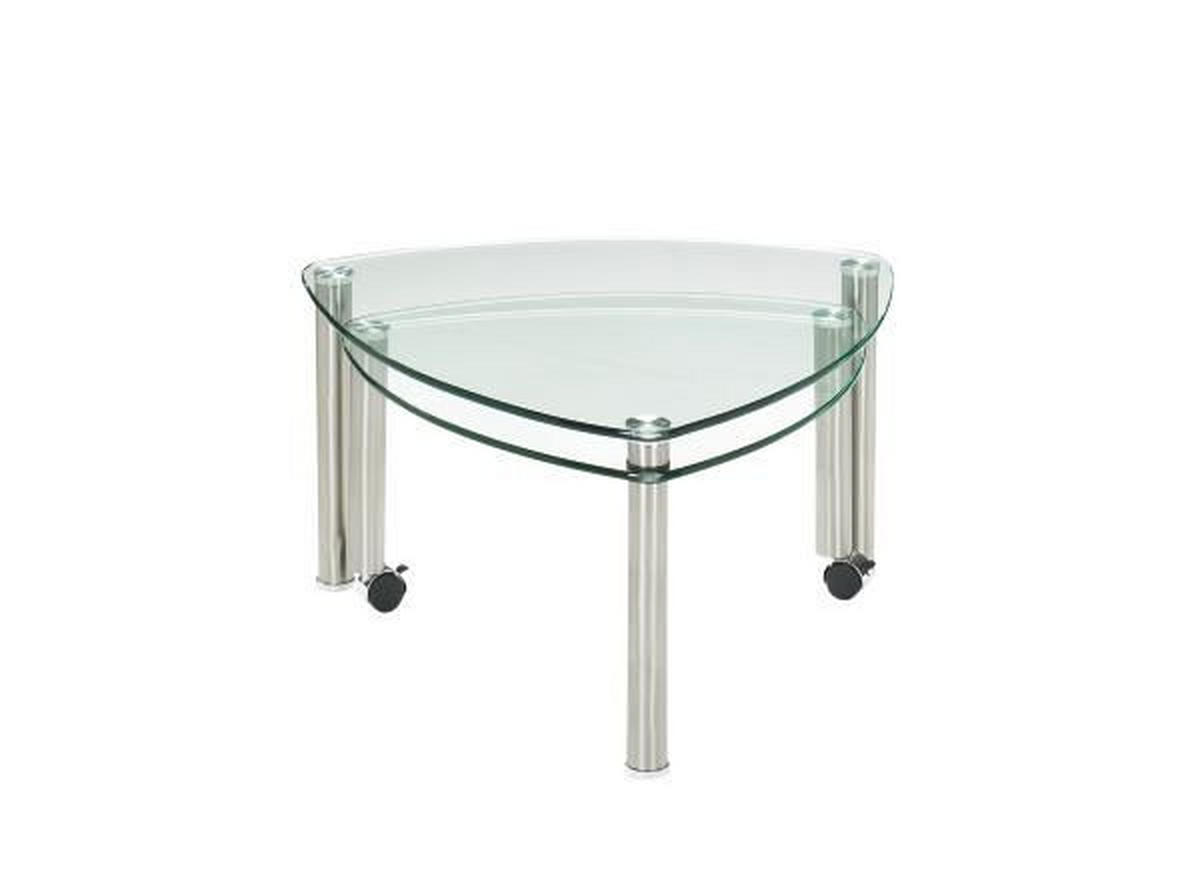 COUCHTISCH ESG 80/80/43 cm organisch Klar, Edelstahlfarben  - Klar/Edelstahlfarben, Design, Glas/Kunststoff (80/80/43cm)