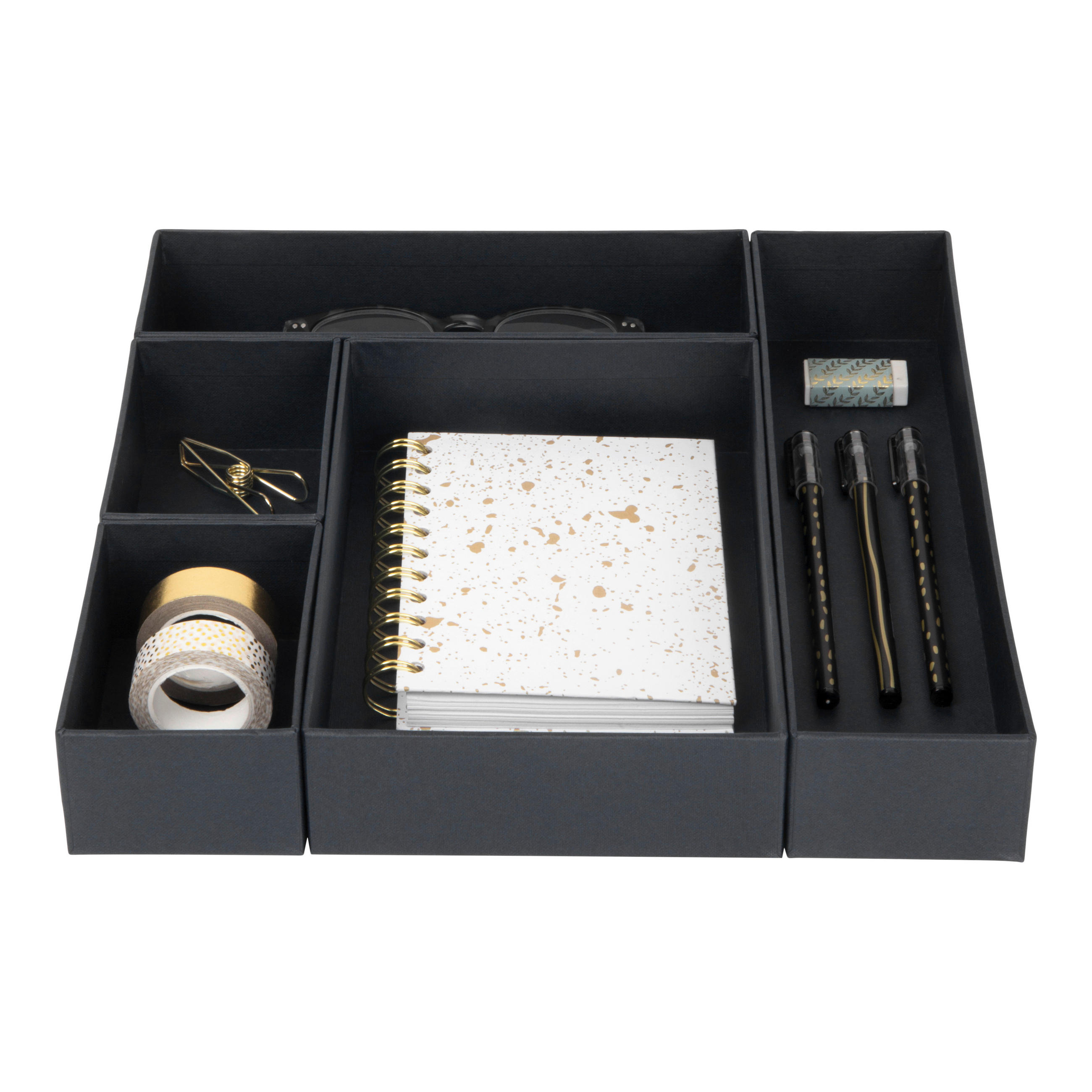 SCHUBLADENBOX 30/30/5 cm  - Schwarz, Basics, Karton/Papier (30/30/5cm)