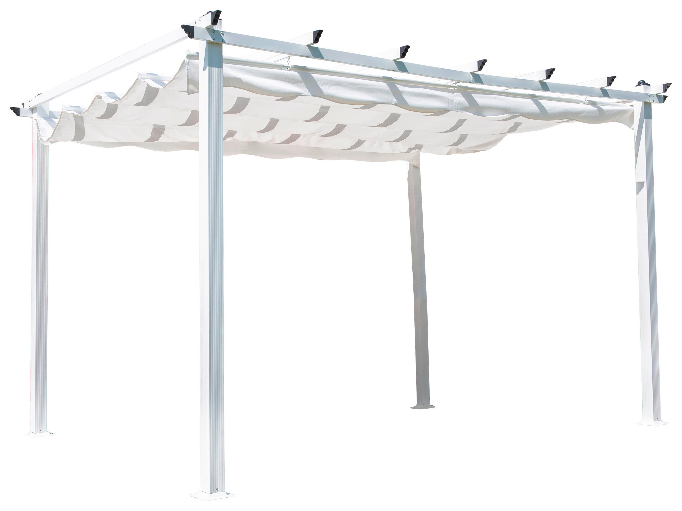 PERGOLA 395/245/295 cm   - Weiß, KONVENTIONELL, Textil/Metall (395/245/295cm) - Gardenson