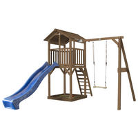 AXI BEACH TOWER SINGLE SWING 284/242/349 cm  - Blau/Braun, KONVENTIONELL, Holz (284/242/349cm) - Ambia Garden