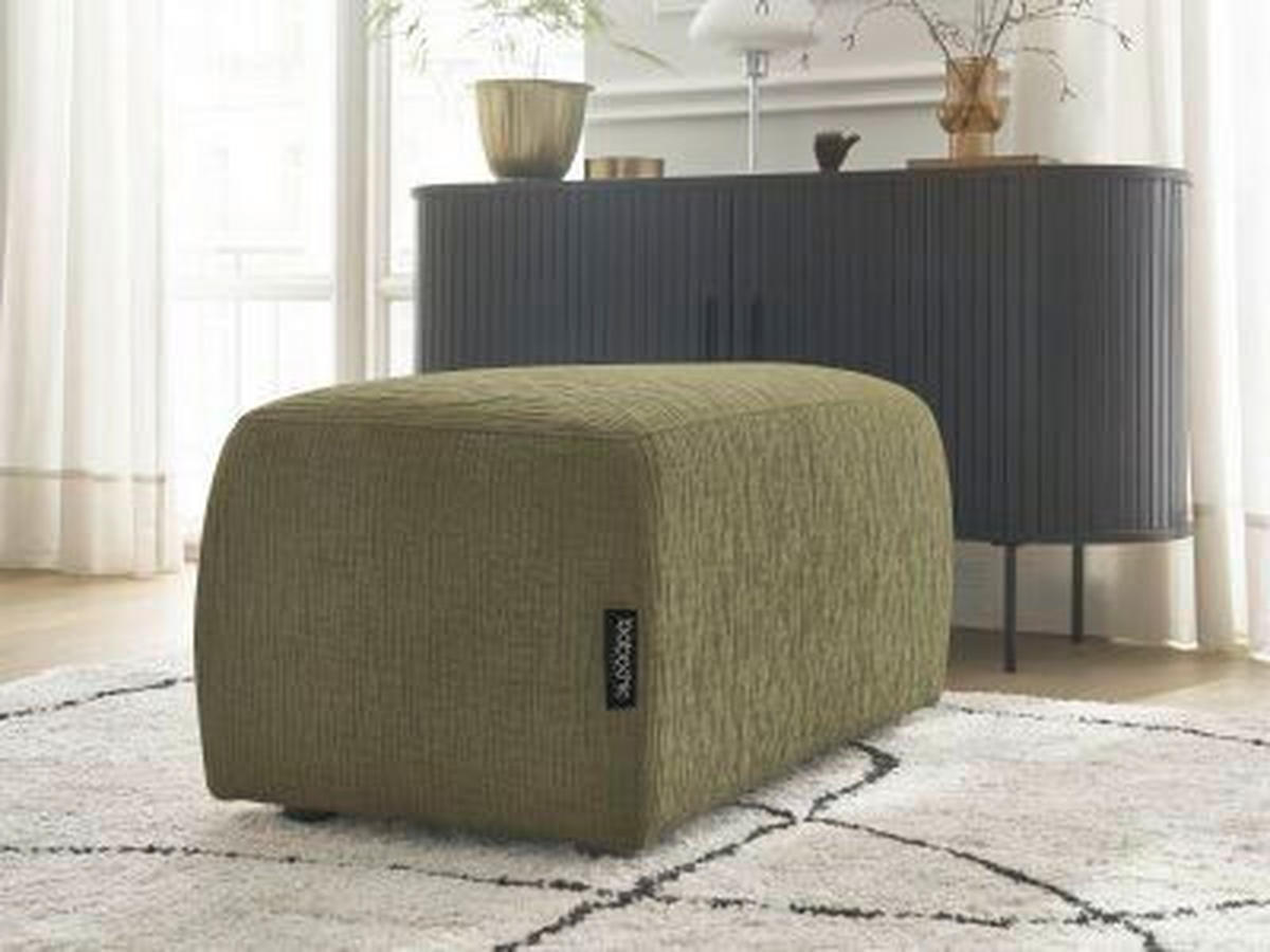 HOCKER ATILLA Struktur Grün  - Schwarz/Grün, MODERN, Kunststoff/Textil (92/44/48cm)