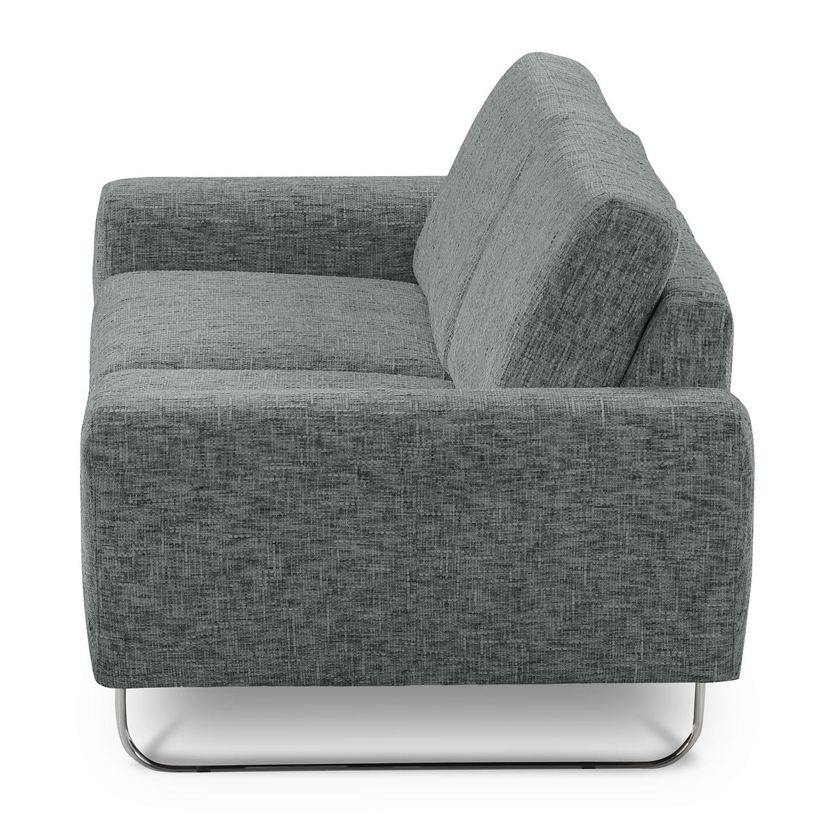 3-SITZER-SOFA SPRING in Webstoff Anthrazit Modern  - Chromfarben/Anthrazit, Design, Textil/Metall (187/85/92cm) - Livetastic