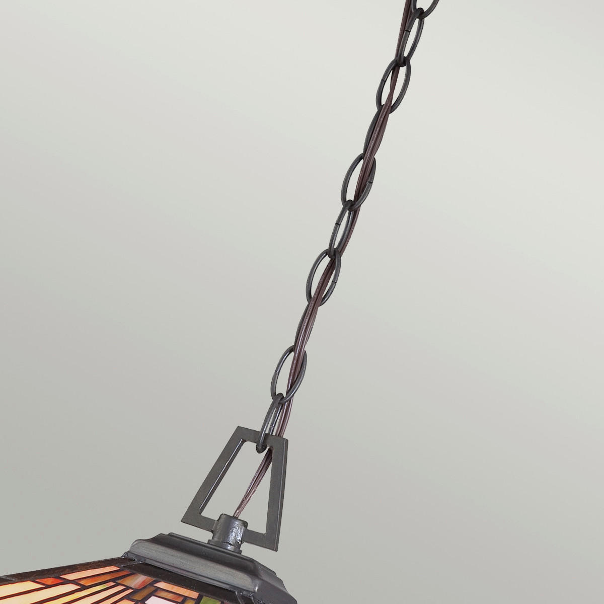 SVJETILJKA VISEĆA  45,7/38,1 cm      Stephen  - tamno smeđa/višebojno, Konvencionalno, staklo/metal (45,7/38,1cm) - Elstead Lighting