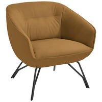 COCKTAILSESSEL - Currygelb/Anthrazit, Design, Leder/Metall (76/80/73cm) - Joop!