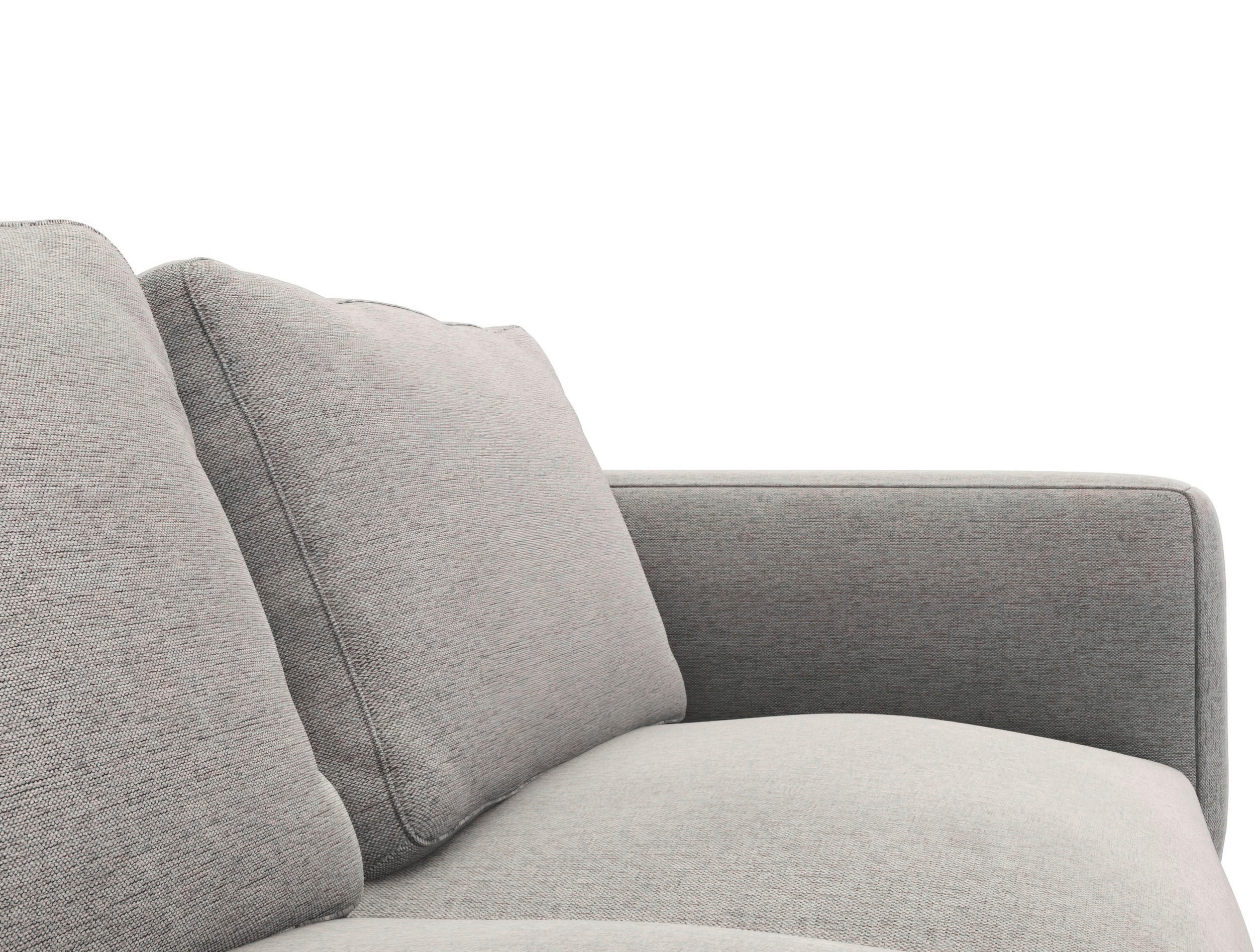 ECKSOFA Grau Webstoff, Flachgewebe  - Schwarz/Grau, Design, Textil/Metall (148/303cm) - Livetastic