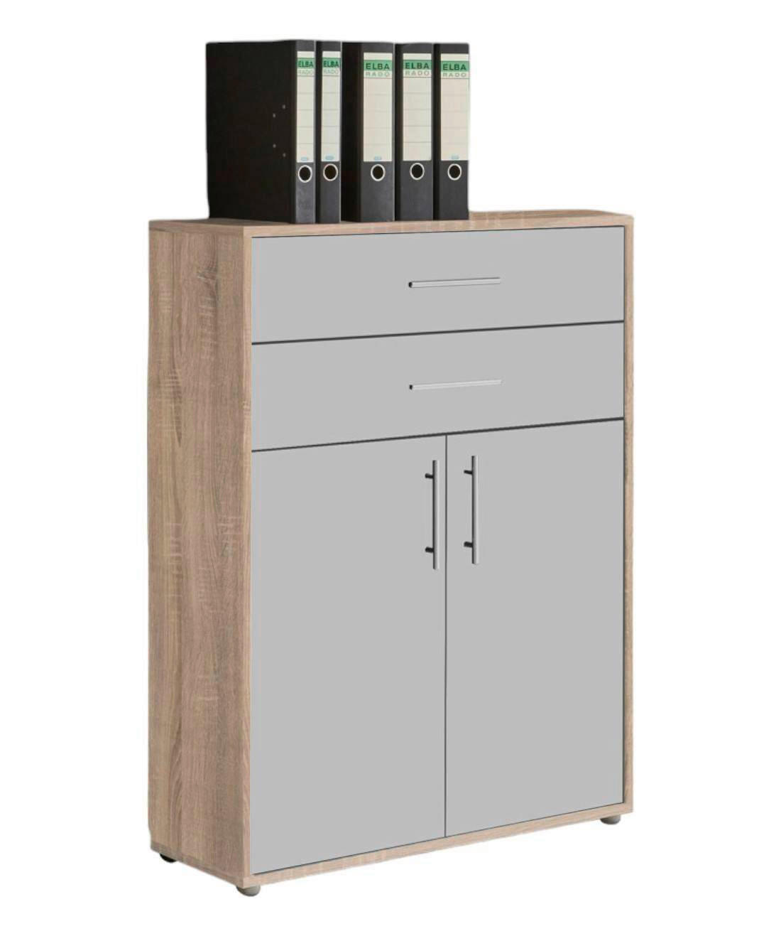 AKTENSCHRANK 84,4/113,6/33 cm  - Hellgrau/Sonoma Eiche, LIFESTYLE, Holzwerkstoff (84,4/113,6/33cm) - MID.YOU