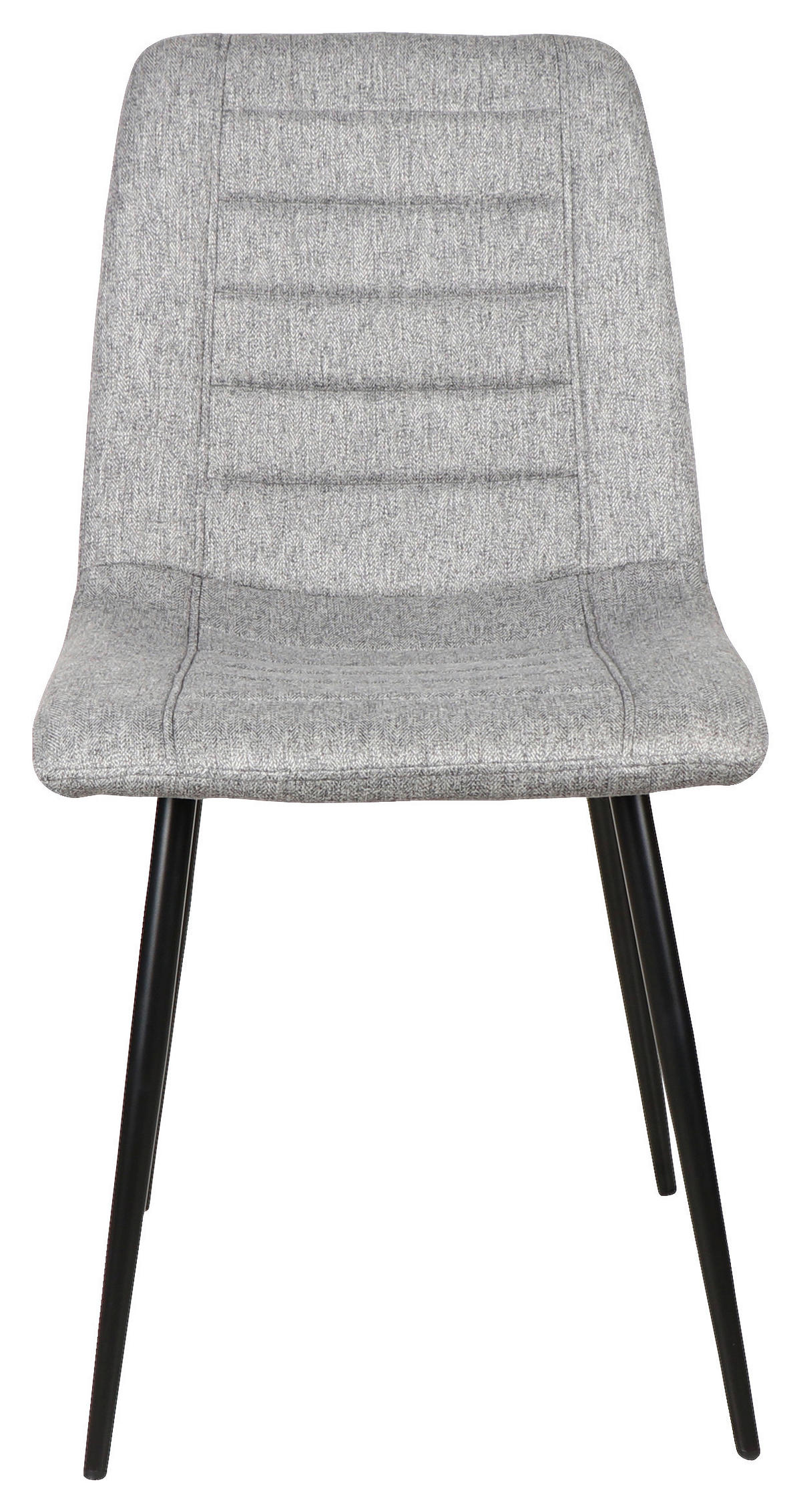 STUHL  in Eisen Webstoff  - Hellgrau/Schwarz, Design, Textil/Metall (45/86/55cm)