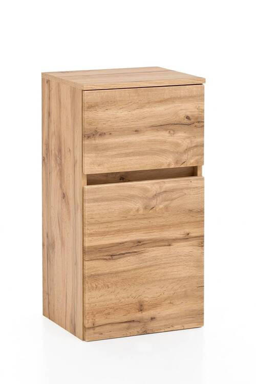 UNTERSCHRANK 40/79/35 cm   - Eiche Wotan/Silberfarben, Natur, Holzwerkstoff/Kunststoff (40/79/35cm) - Xora