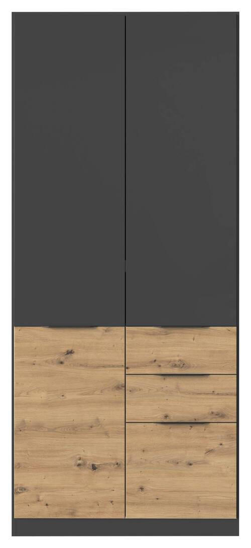 KLEIDERSCHRANK 91/210/54 cm 2-türig Grau, Eiche Artisan  - Eiche Artisan/Grau, KONVENTIONELL, Holzwerkstoff/Kunststoff (91/210/54cm) - James Wood