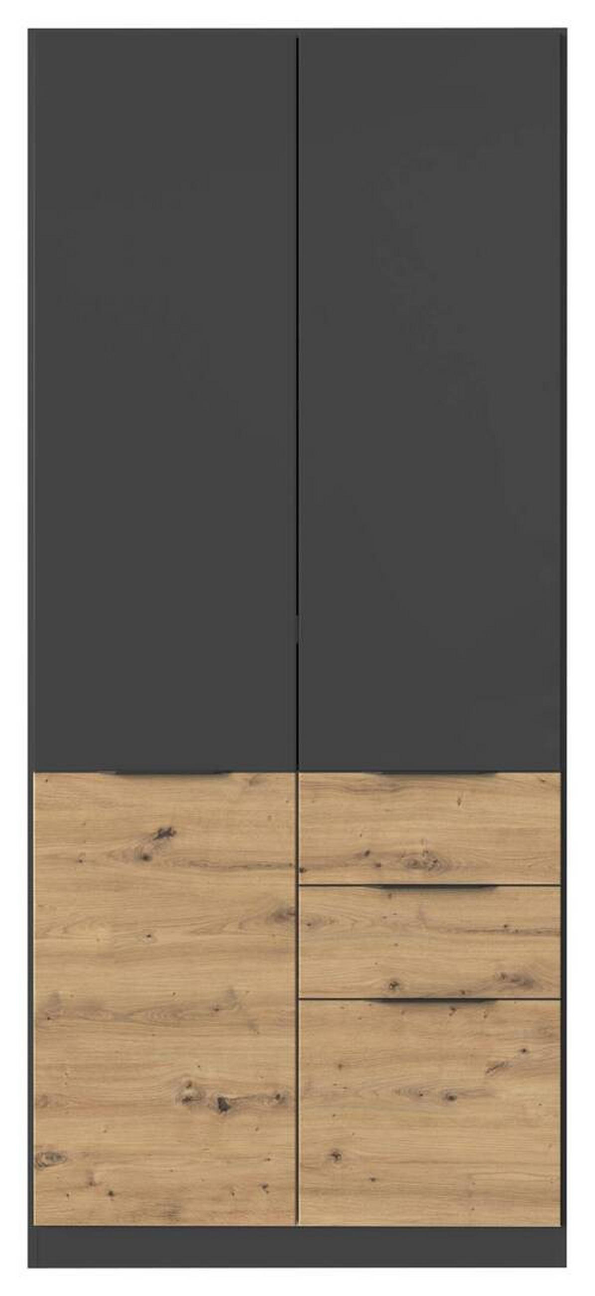 KLEIDERSCHRANK 91/210/54 cm 2-türig Grau, Eiche Artisan  - Eiche Artisan/Grau, KONVENTIONELL, Holzwerkstoff/Kunststoff (91/210/54cm) - James Wood