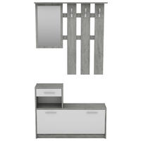 GARDEROBE  in 97/190/25 cm  - Weiß/Grau, MODERN, Glas/Holzwerkstoff (97/190/25cm) - MID.YOU