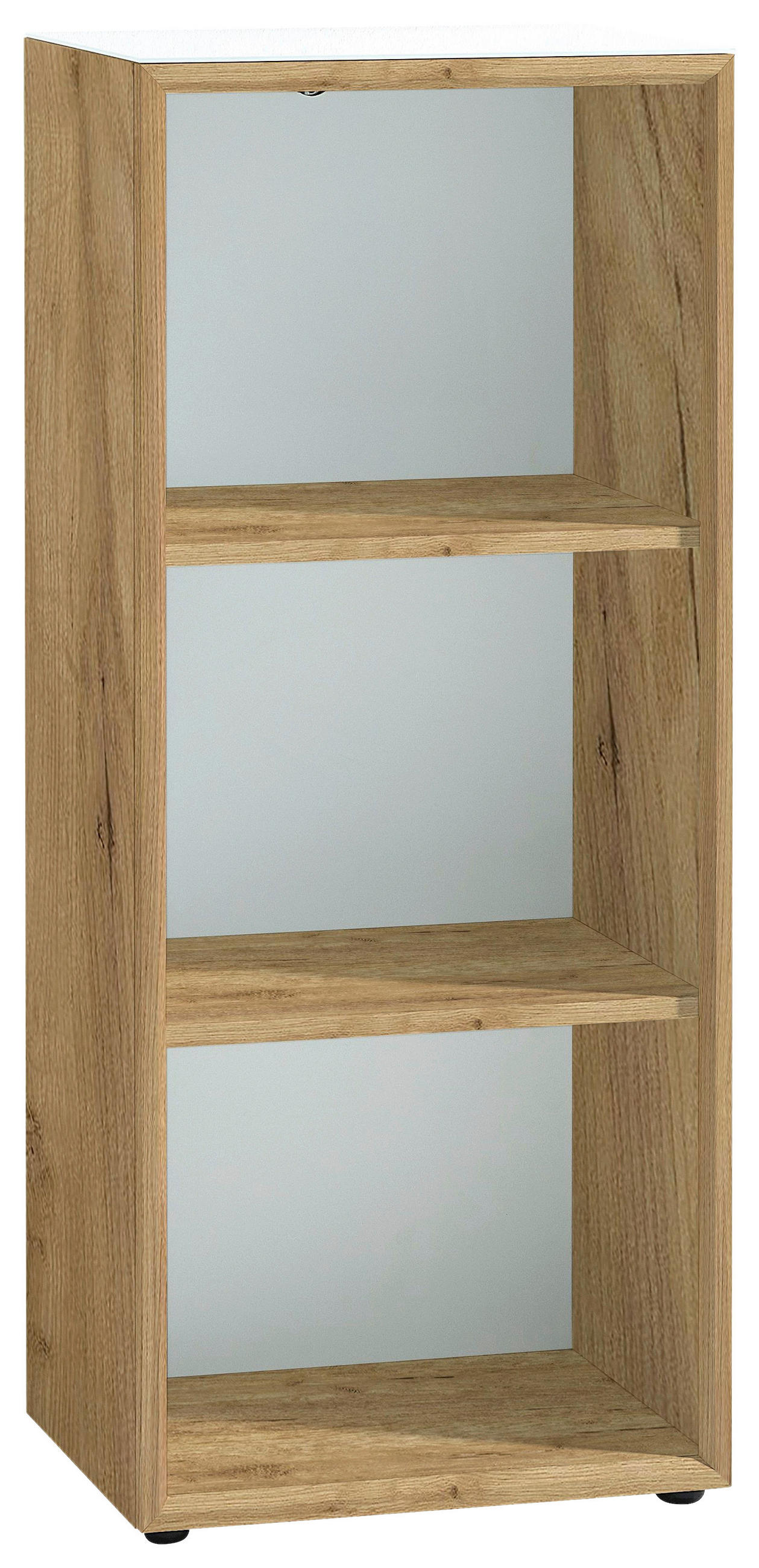 AKTENREGAL Weiß, Eichefarben  - Eichefarben/Schwarz, MODERN, Glas/Holzwerkstoff (50/120/37cm) - Novel