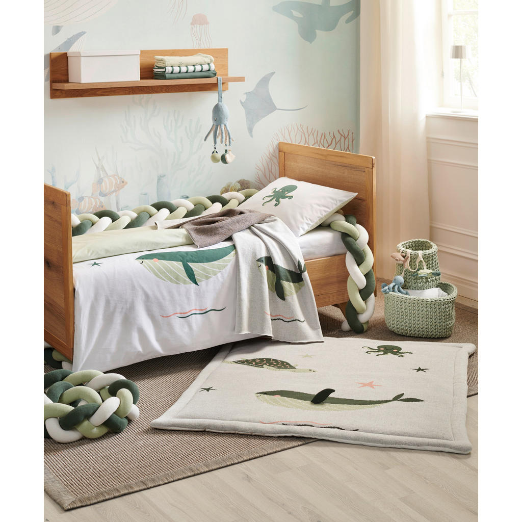 Thumbnail - Avelia Kinderwagenkette, Blau, Braun, Grün, Textil, Füllung: Baumwolle (recycelt), 18x42 cm, unisex, Gots, EN 71, bio, B...