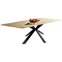 ESSTISCH Eiche massiv rechteckig Schwarz, Eichefarben  - Eichefarben/Schwarz, LIFESTYLE, Holz/Metall (160/90/75cm) - Linea Natura