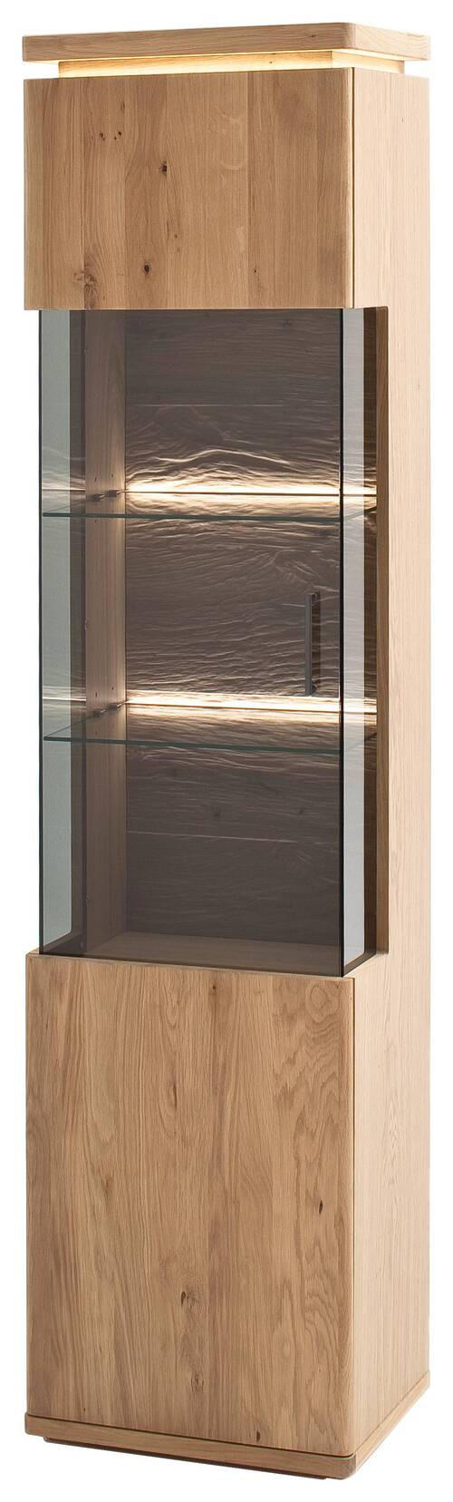 VITRÍNA, trámový dub, dub bianco, 50/204/37 cm - šedá/dub bianco, Moderní, kov/dřevo (50/204/37cm) - Linea Natura