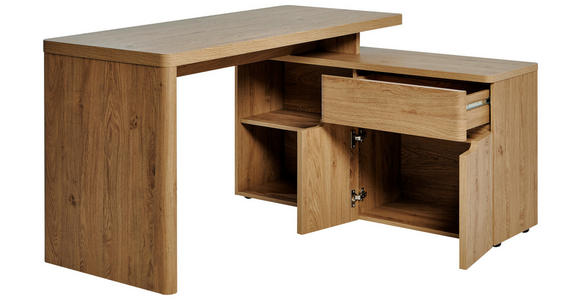 ECKSCHREIBTISCH 140/117,5/77 cm in Eichefarben - Eichefarben, KONVENTIONELL, Holzwerkstoff (140/117,5/77cm) - Novel