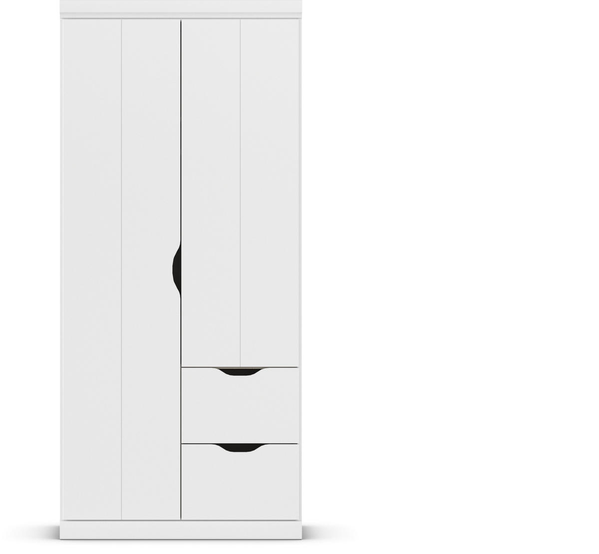 KLEIDERSCHRANK 91/203/56 cm 2-türig Weiß  - Weiß, Basics, Holzwerkstoff (91/203/56cm) - Boxxx