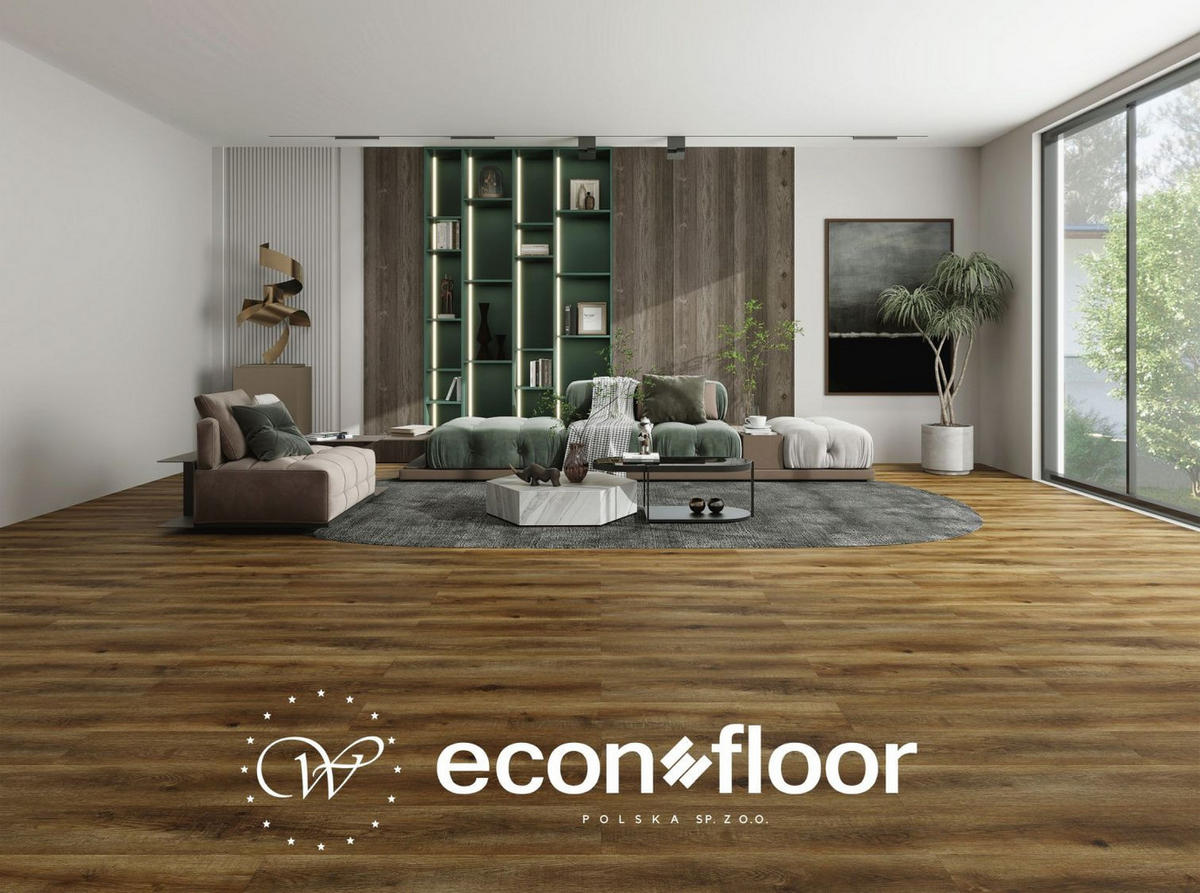 VINYLGOLV Econfloor LA BOHEME 55 CHENE RUSTIC  per  m² - rostfärgad, Basics, plast/sten (23/128/0,57cm)