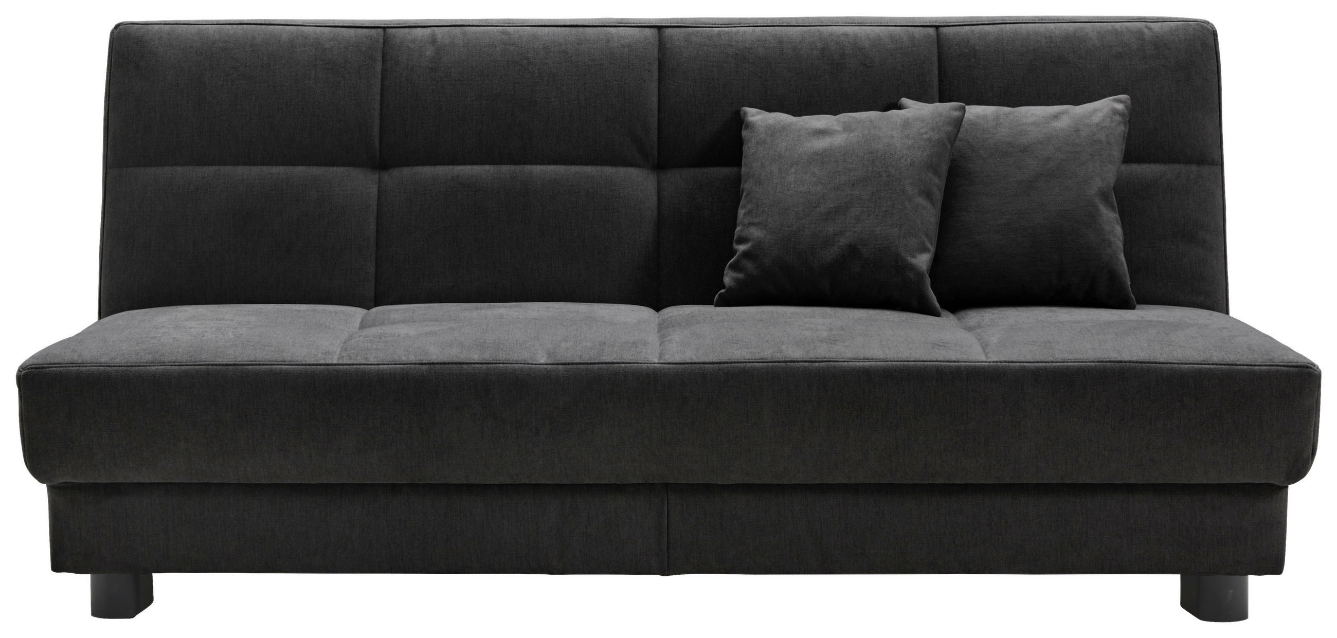 SCHLAFSOFA Mikrovelours Schwarz  - Schwarz, KONVENTIONELL, Textil/Metall (185/85/100cm) - Carryhome