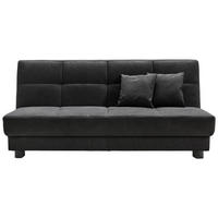 SCHLAFSOFA Mikrovelours Schwarz  - Schwarz, KONVENTIONELL, Textil/Metall (185/85/100cm) - Carryhome