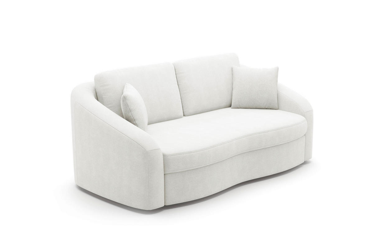 2,5-SITZER Mikrofaser Weiß  - Schwarz/Weiß, MODERN, Kunststoff/Textil (196/88/107cm) - Sit & More