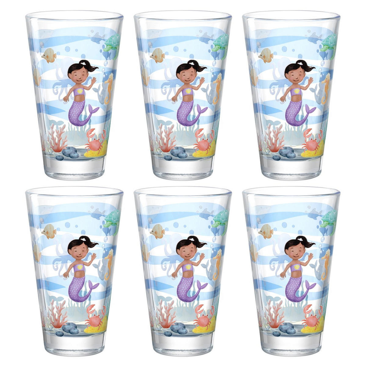 KINDER-GLÄSERSET Bambini Aventura 6-teilig  - Trend, Glas (8/13,20/8cm) - Leonardo