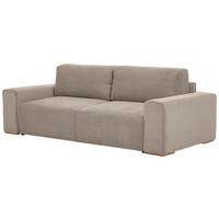 SCHLAFSOFA  mit Liegefunktion Cord Taupe  - Taupe/Buchefarben, KONVENTIONELL, Holz/Kunststoff (255/86/123cm) - Livetastic