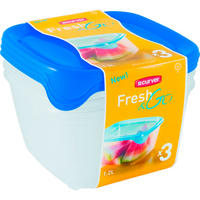 SET RECIPIENTE ALIMENTARE   - albastru/transparent, Basics, plastic (15.5/15.5/12cm)
