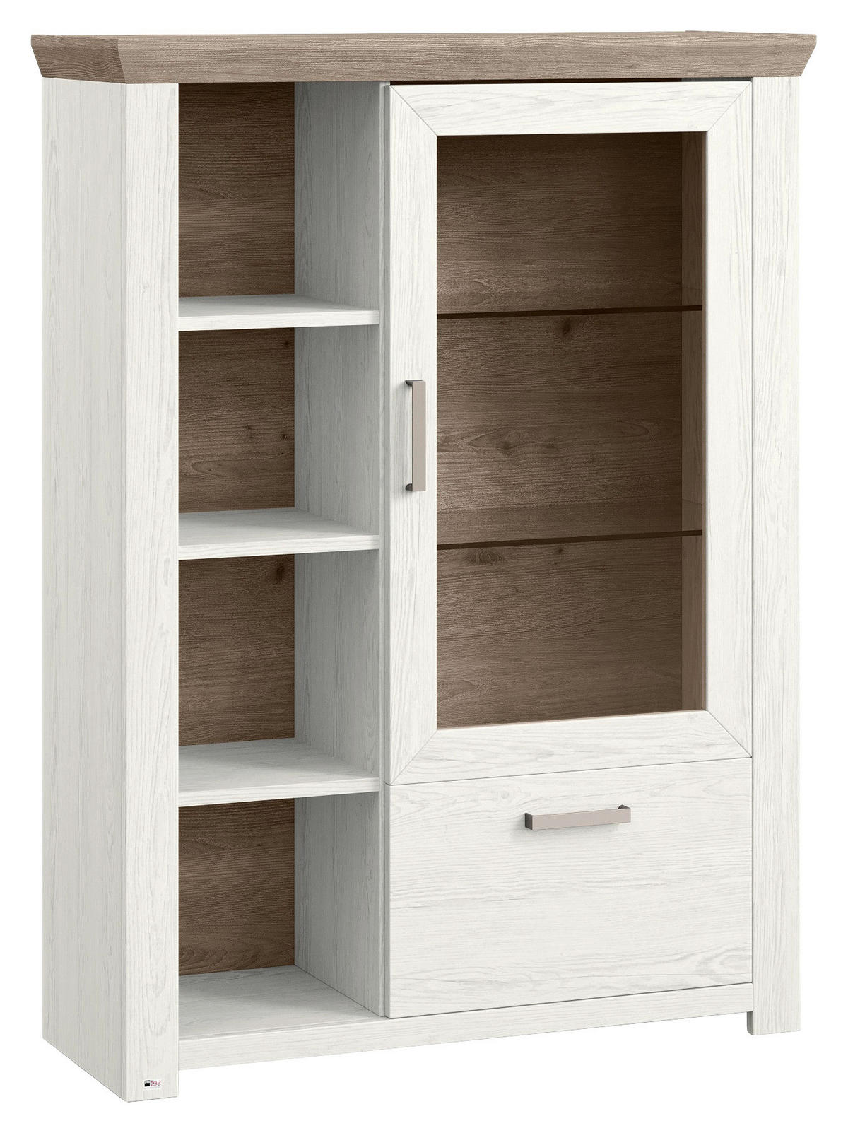 HIGHBOARD  in 104,5/142,6/42,2 cm  - Eichefarben/Weiß, Design, Glas/Holzwerkstoff (104,5/142,6/42,2cm) - SetOne by Musterring
