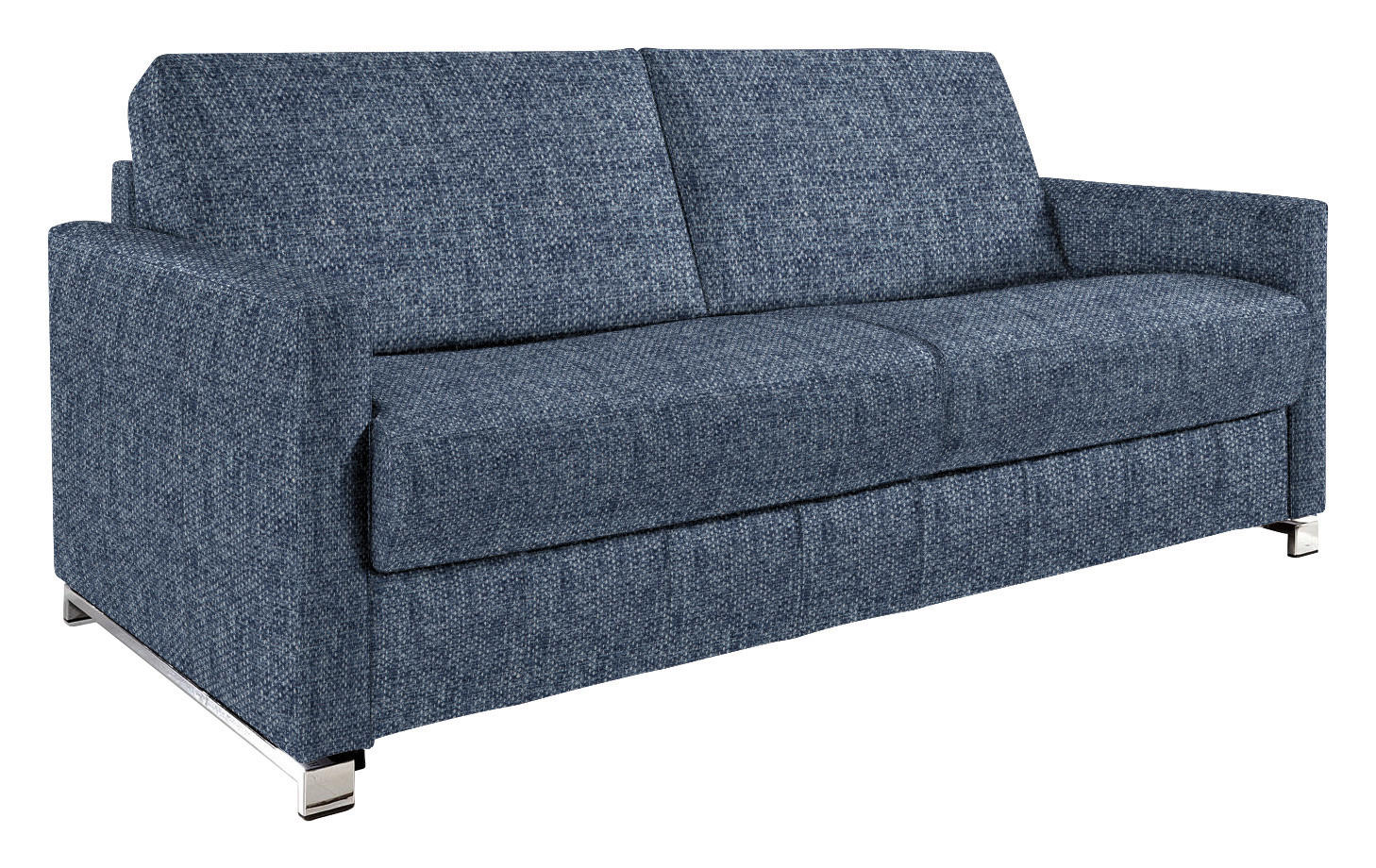 SCHLAFSOFA in Textil Blau  - Chromfarben/Blau, Design, Textil/Metall (185/84/100cm) - Bali