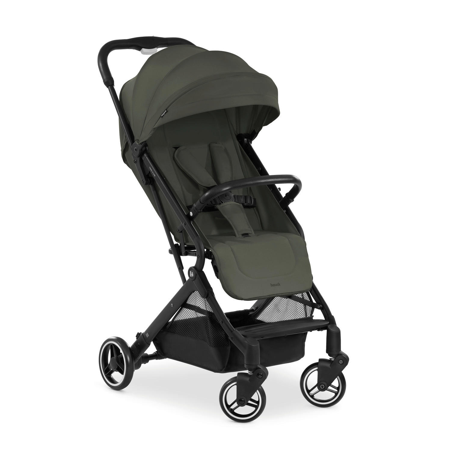 BUGGY Travel N Care  - Schwarz/Olivgrün, Basics, Metall (86/50/104cm) - Hauck