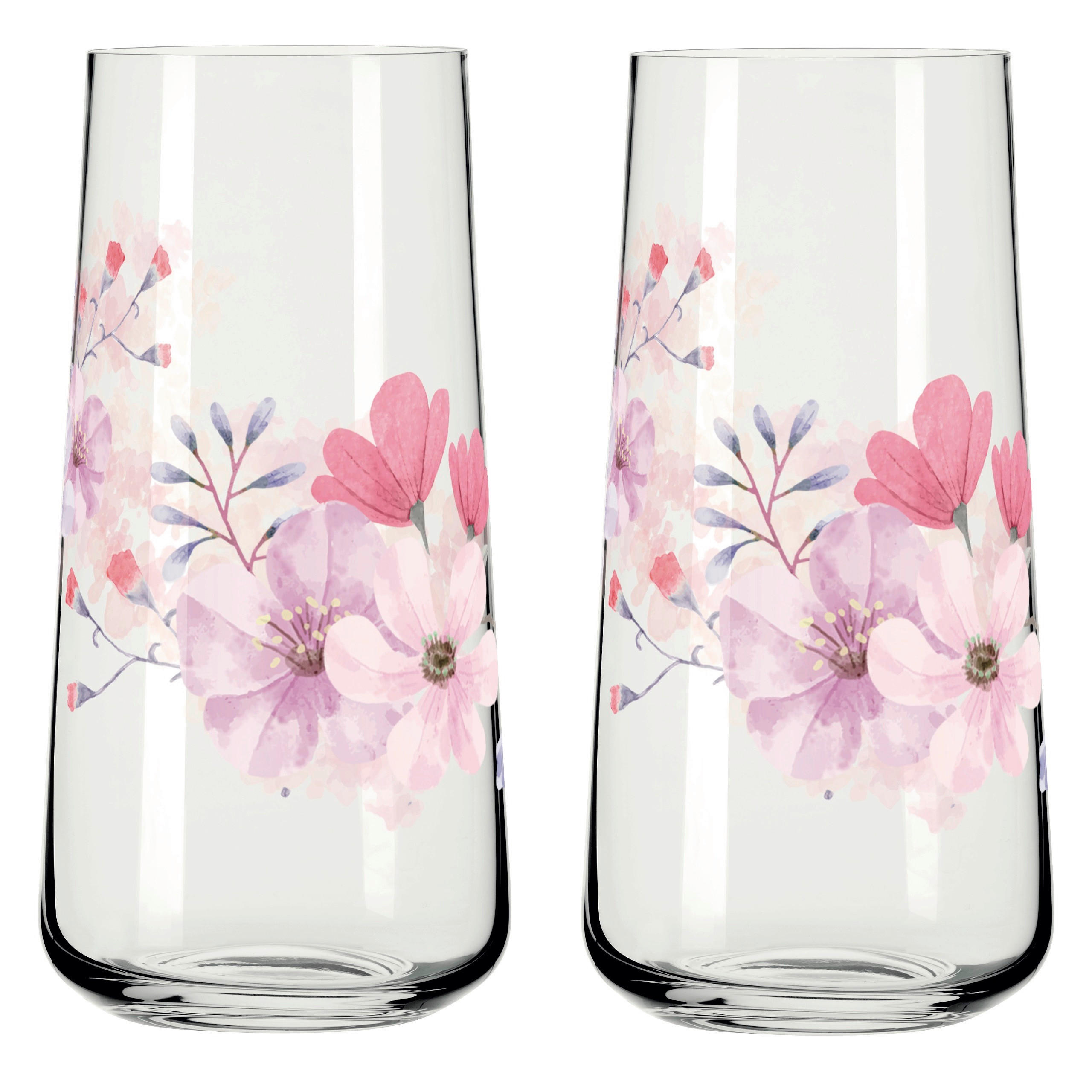 GLÄSERSET Sommersonett  2-teilig  - Pink/Transparent, Design, Glas (8.2/16.6cm) - Ritzenhoff