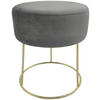 HOCKER Samt Grau  - Goldfarben/Grau, Design, Textil/Metall (35,5/40,5/35,5cm) - Echtwerk