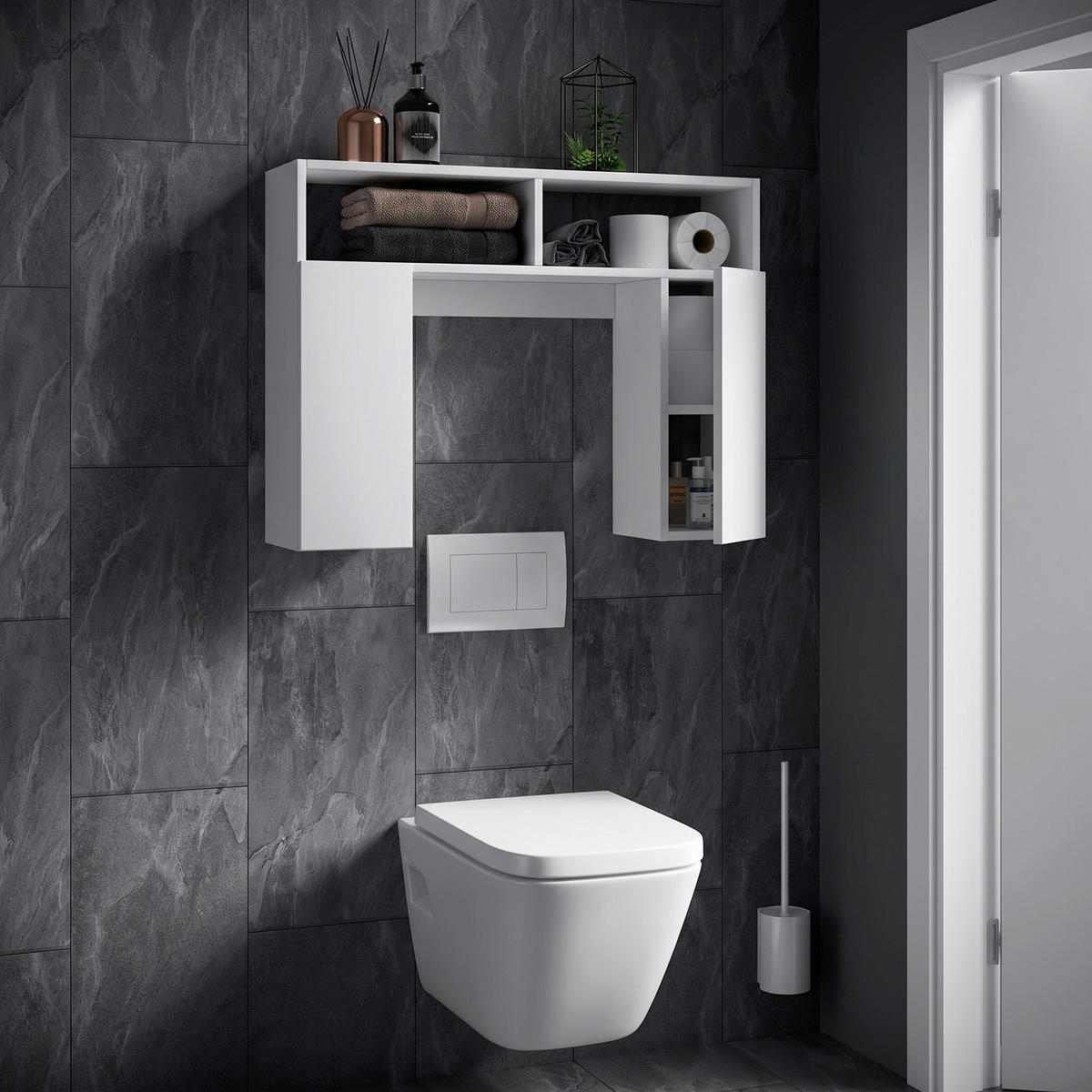 BADEZIMMERREGAL 76/61/20 cm  - Weiss, Modern, Holzwerkstoff (76/61/20cm) - MID.YOU