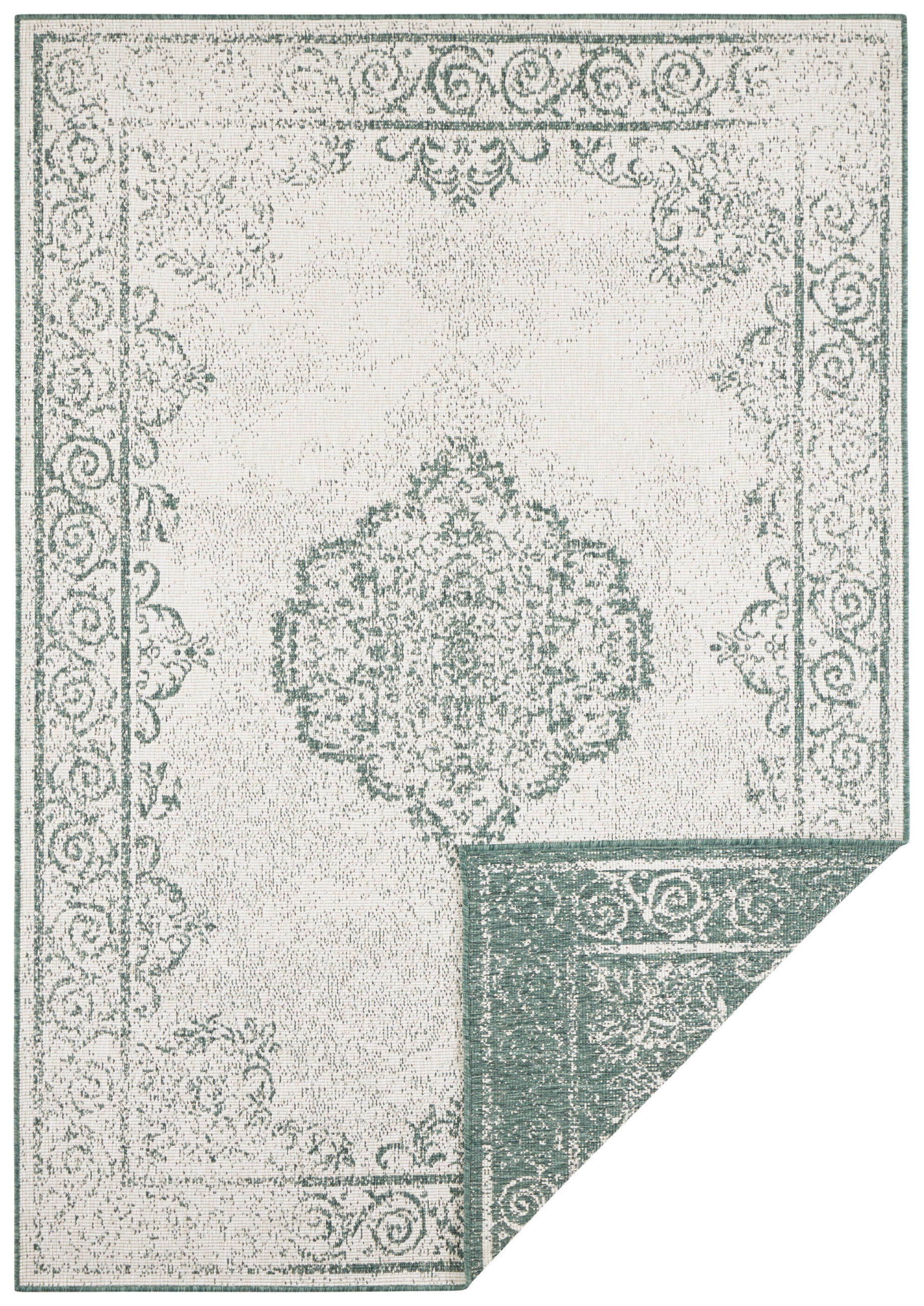 OUTDOORTEPPICH 120/170 cm Twin Supreme Creme, Grün  - Creme/Grün, Design, Kunststoff (120/170cm)