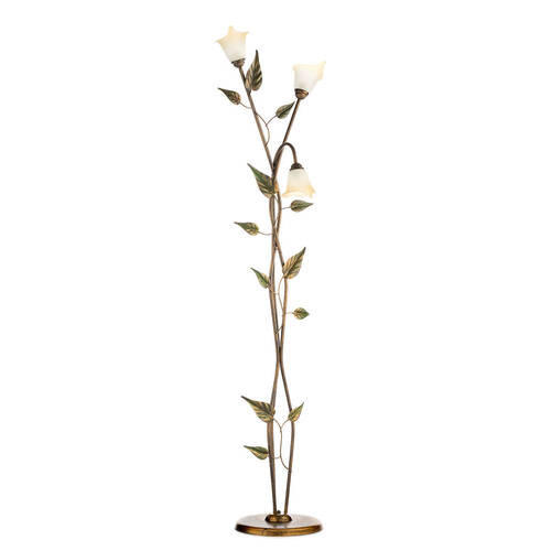 STEHLEUCHTE 55/175 cm    - Bronzefarben/Olivgrün, ROMANTIK / LANDHAUS, Glas/Metall (55/175cm)